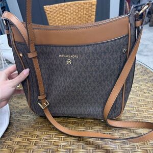 Michael Kors Tan and Brown Signature Crossbody
